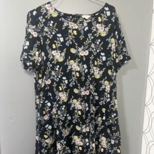 FAT FACE Short Sleeve FLORAL Bouquet DRESS SIZE US 12 R With Pockets